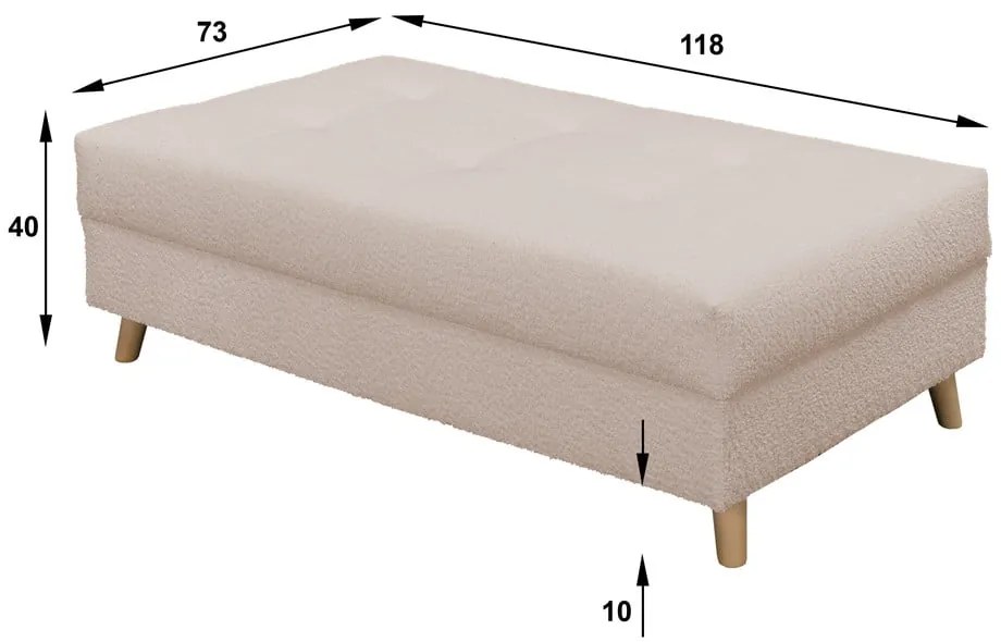 Бежова табуретка от плат bouclé Ariella - Ropez