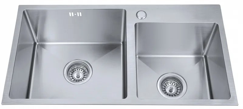 Кухненска мивка ICK 7822 ROUND, Inter Ceramic, неръждаема стомана, със сифон, 84x49х11.4см