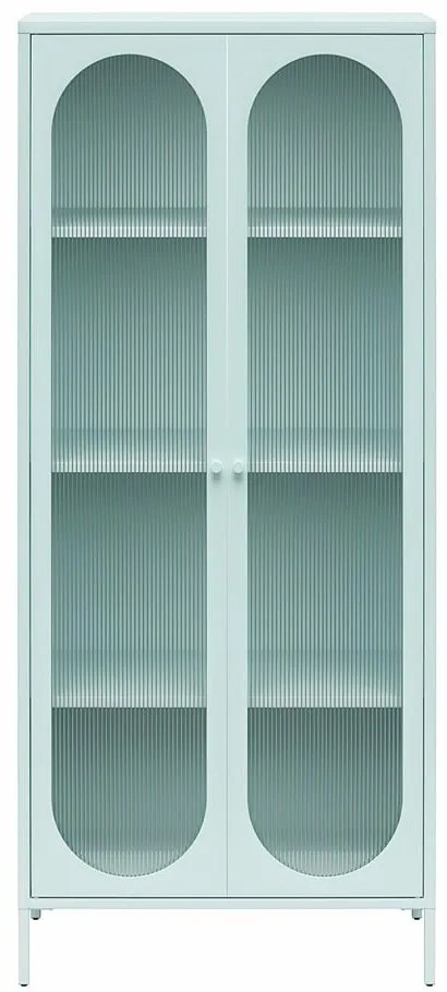 Светлосиня метална витрина 80x186x40 cm Luna – Støraa