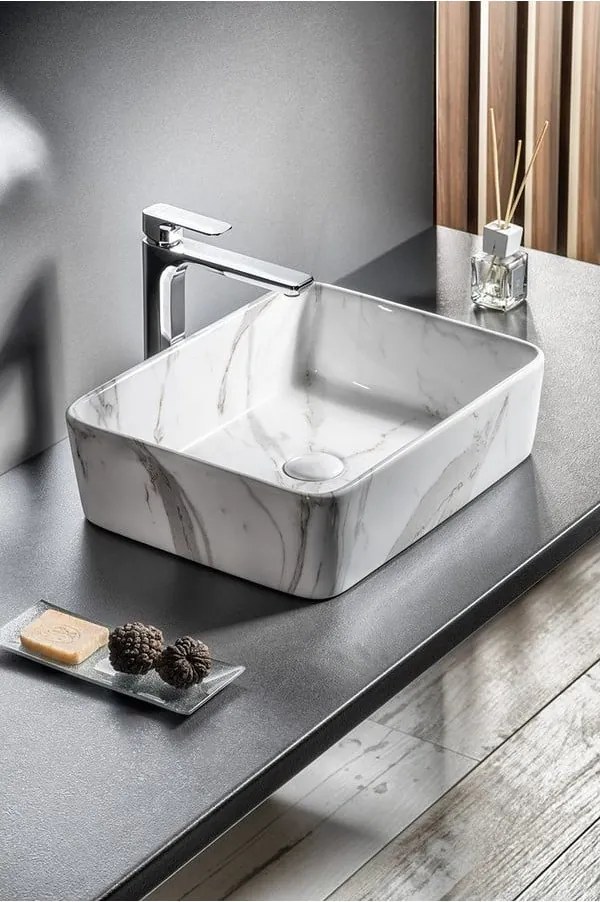 Бяла керамична мивка 47,5x37,5 cm Dalma – Sapho