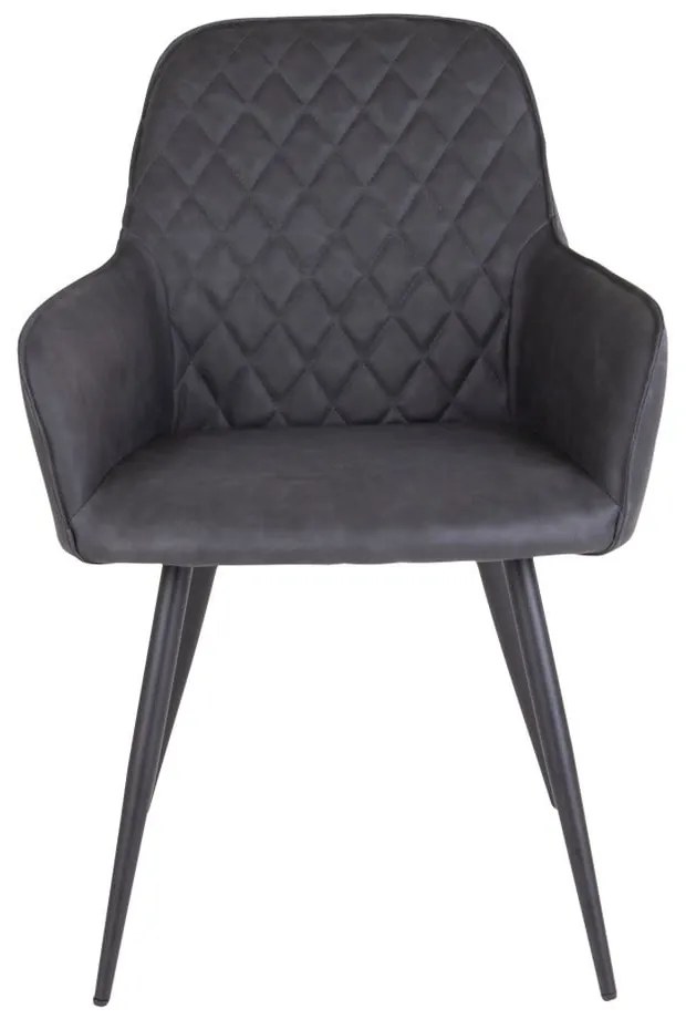 Тъмносиви тапицирани трапезни столове в комплект с подлакътници 2 бр. Harbo – House Nordic
