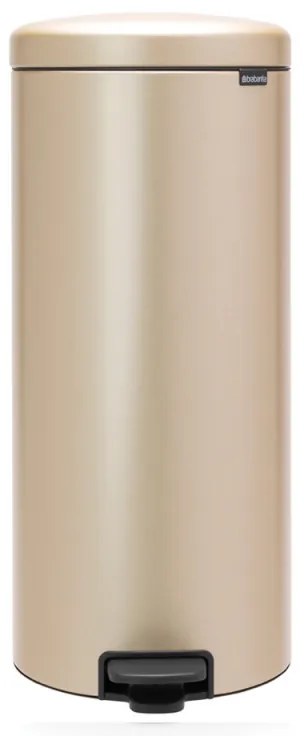 Кош за боклук с педал Brabantia NewIcon 1003209, 30 л, Плавно затваряне, Противоплъзгаща основа, Златен металик