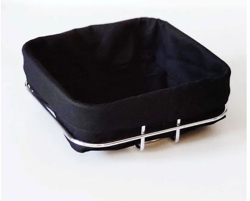 Панер за хляб OLIVER BROWN OB-1225-A, 21х21х8.5 см, Метал, Текстил, Хром/черен