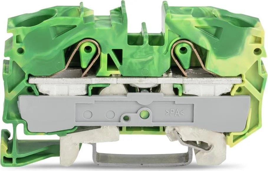 Wago Редова клема ЖЪЛТО/ЗЕЛЕНА 16мм2 БЕЗВИНТОВА със заземителна връзка към основата съсерия TOPJOB® S  - 2016-1207