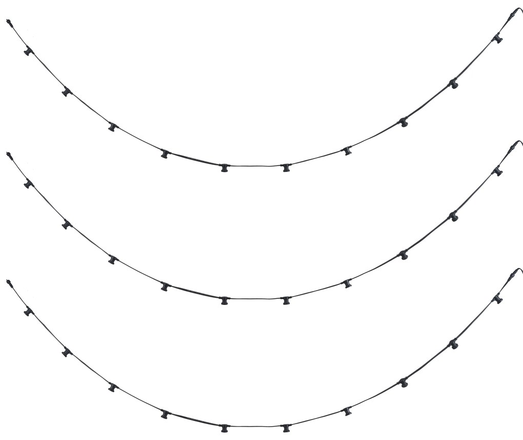 Свързващи се черни празнични светлини с щепсел 14 м 30 светлини IP44 - Lubber