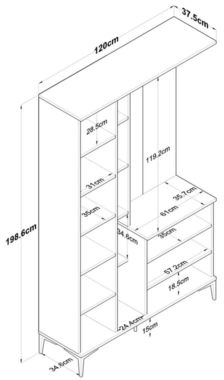 Антре Зезмо 182-000095 цвят орех-бял