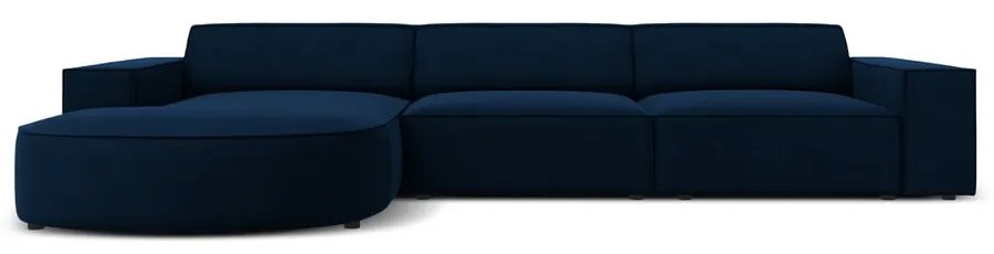 Ъглов диван от синьо кадифе (ляв ъгъл) Jodie - Micadoni Home