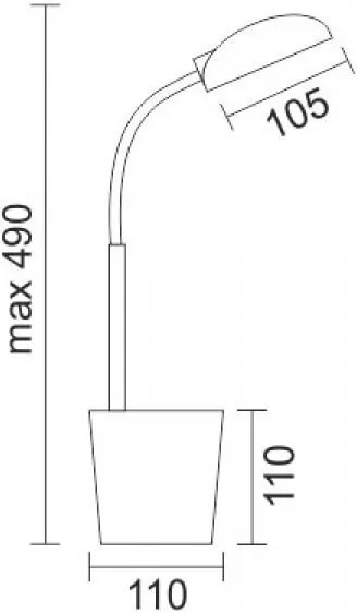 Бюро Лампа Flowerpot LED-Black