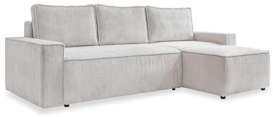 Бял разтегателен ъглов диван от рипсено кадифе (променлив) Brave Dave – Miuform