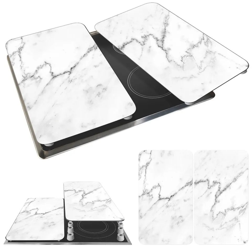 Комплект от 2 стъклени капака за печка , 52 x 30 cm Marble - Wenko