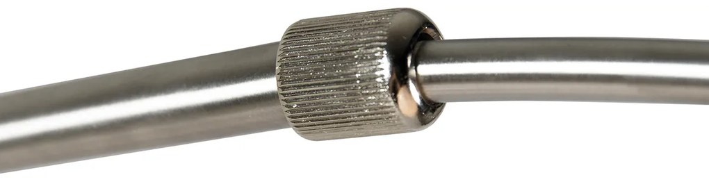 Интелигентна стенна арка лампа стомана с бял абажур с Wifi A60 - Bow