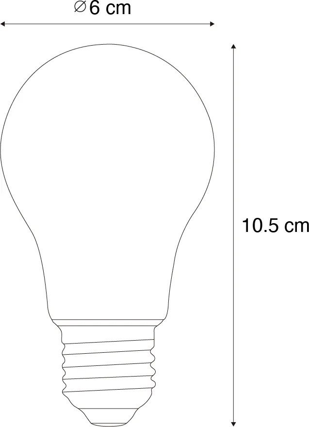 Комплект от 5 E27 димируеми LED крушки A60 прозрачни 4.5W 500 lm 2700K