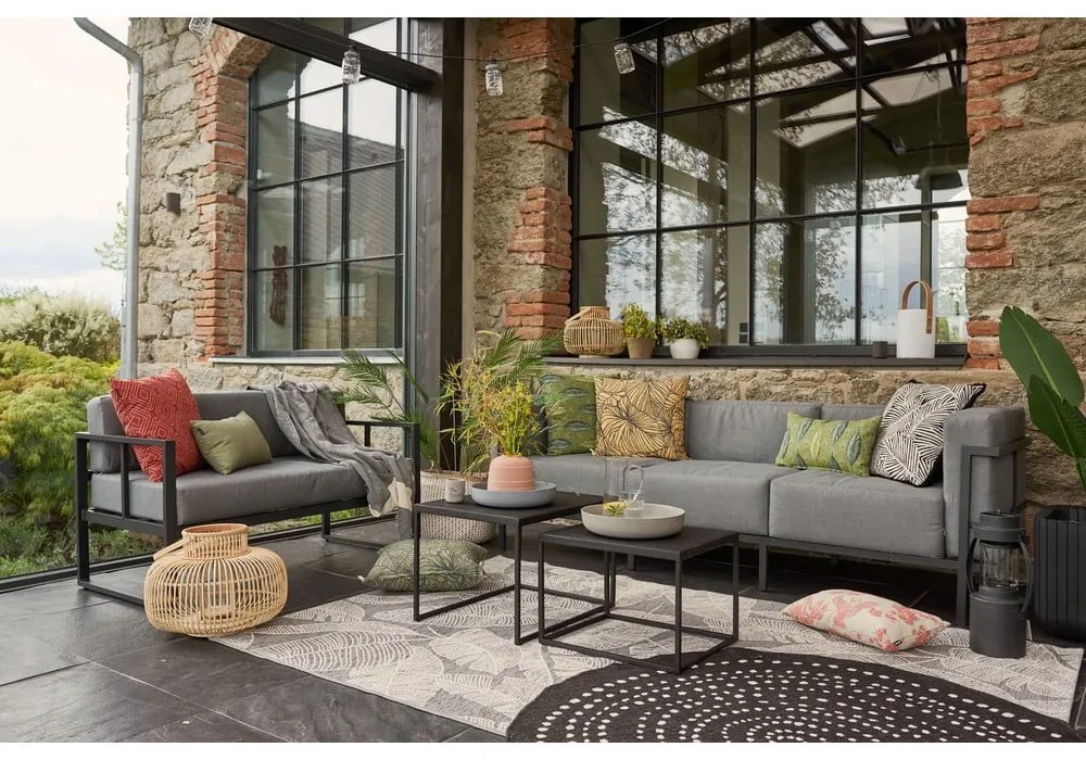 Графитно сив градински диван с три места Bellisima - Bonami Selection