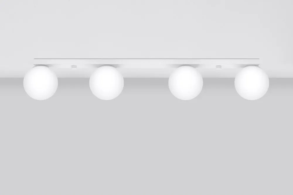 Бяло осветително тяло за таван със стъклен абажур ø 12 cm Umerta – Sollux