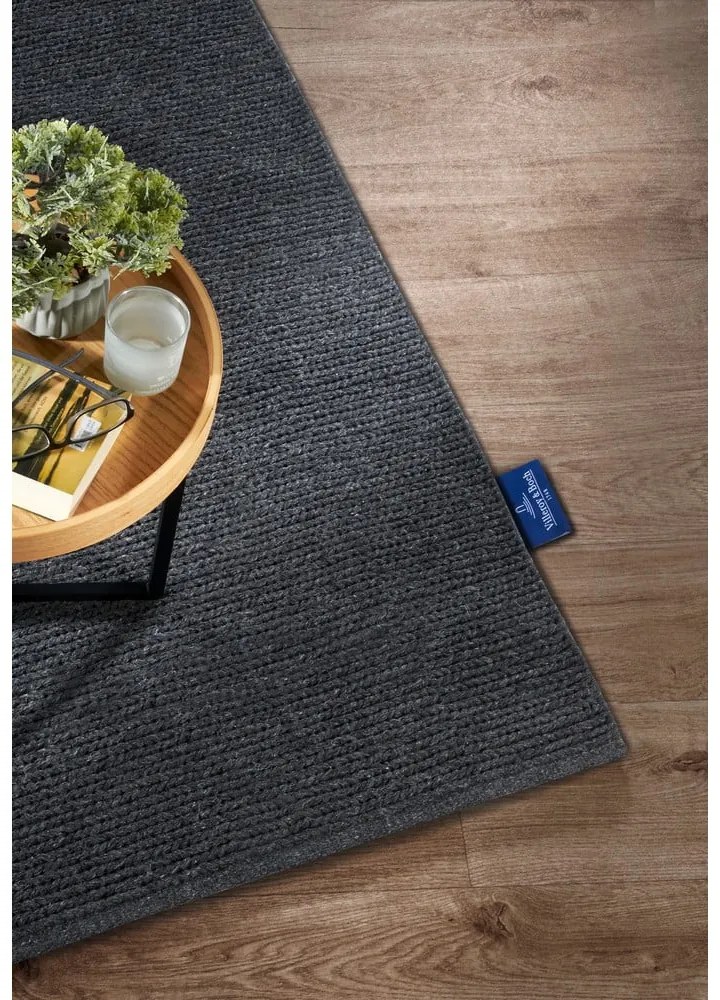 Тъмносив ръчно изработен вълнен килим 190x280 cm Francois – Villeroy&Boch