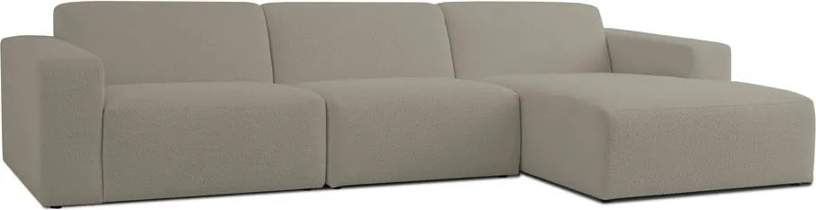 Светлокафяв ъглов диван от букле (десен ъгъл) Roxy – Scandic
