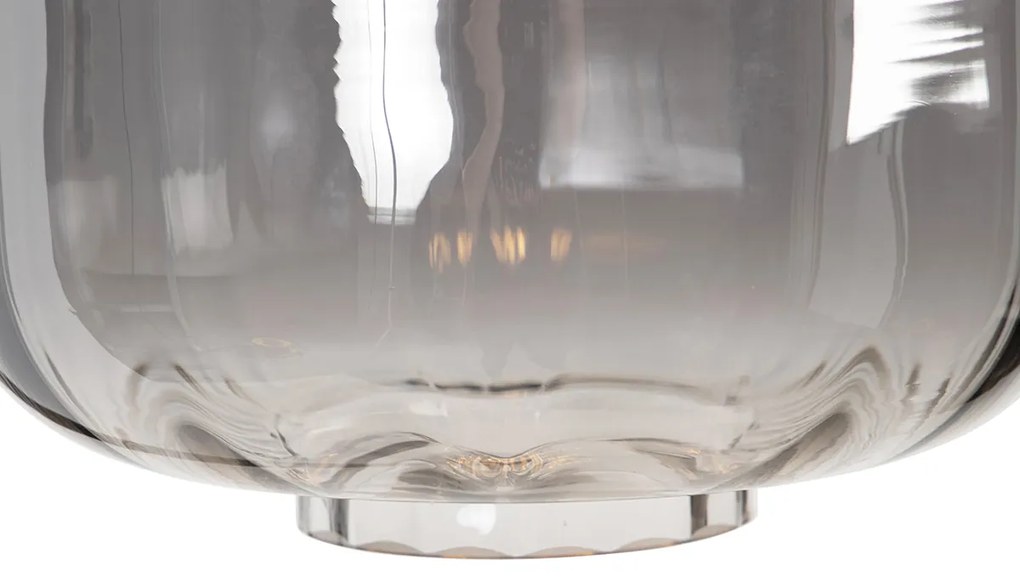 Смарт подова лампа черна с димно стъкло вкл. WiFi ST64 - Qara Down