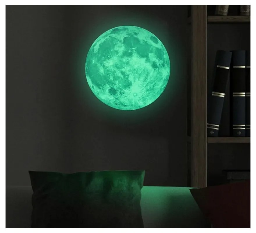 Детски стикер за стена Real Moon, ⌀ 30 cm - Ambiance