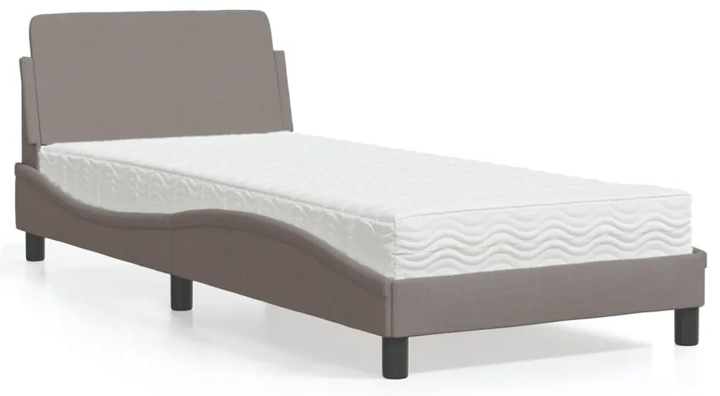 3208328 vidaXL Легло с матрак, таупе, 90x200 см, плат