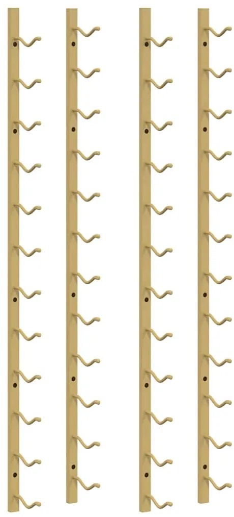 340882 vidaXL Стойки за вино за 12 бутилки стенен монтаж 2 бр златисти желязо