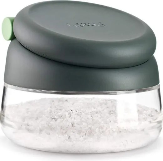 Съд за сол/захар Lekue 1009488, Ø12.4x10.1 см, Боросиликатно стъкло, Мерителна лъжичка, От +4°C до +80°C, Черен