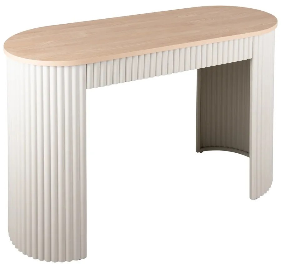 Бежова метална конзолна маса 40x100 cm Estriado – Leitmotiv