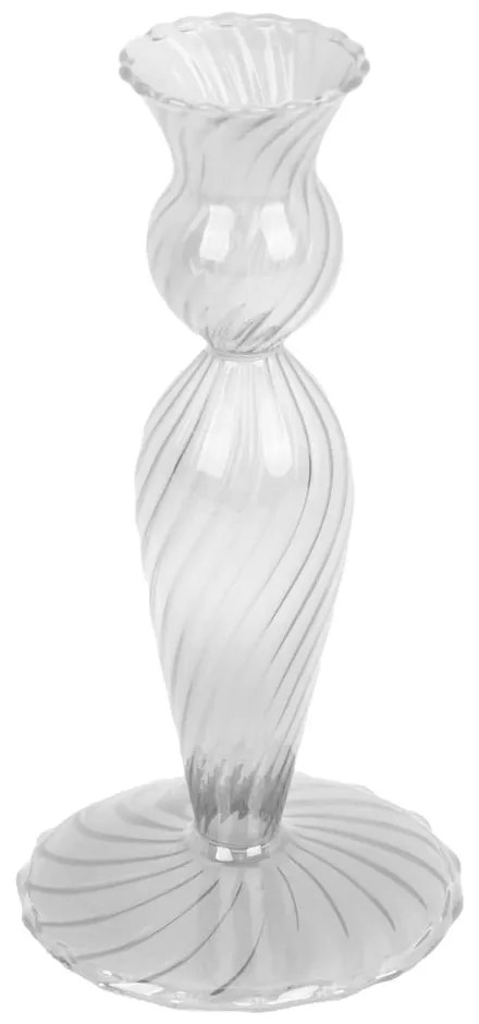 Стъклен свещник, височина 17 cm Swirl - PT LIVING