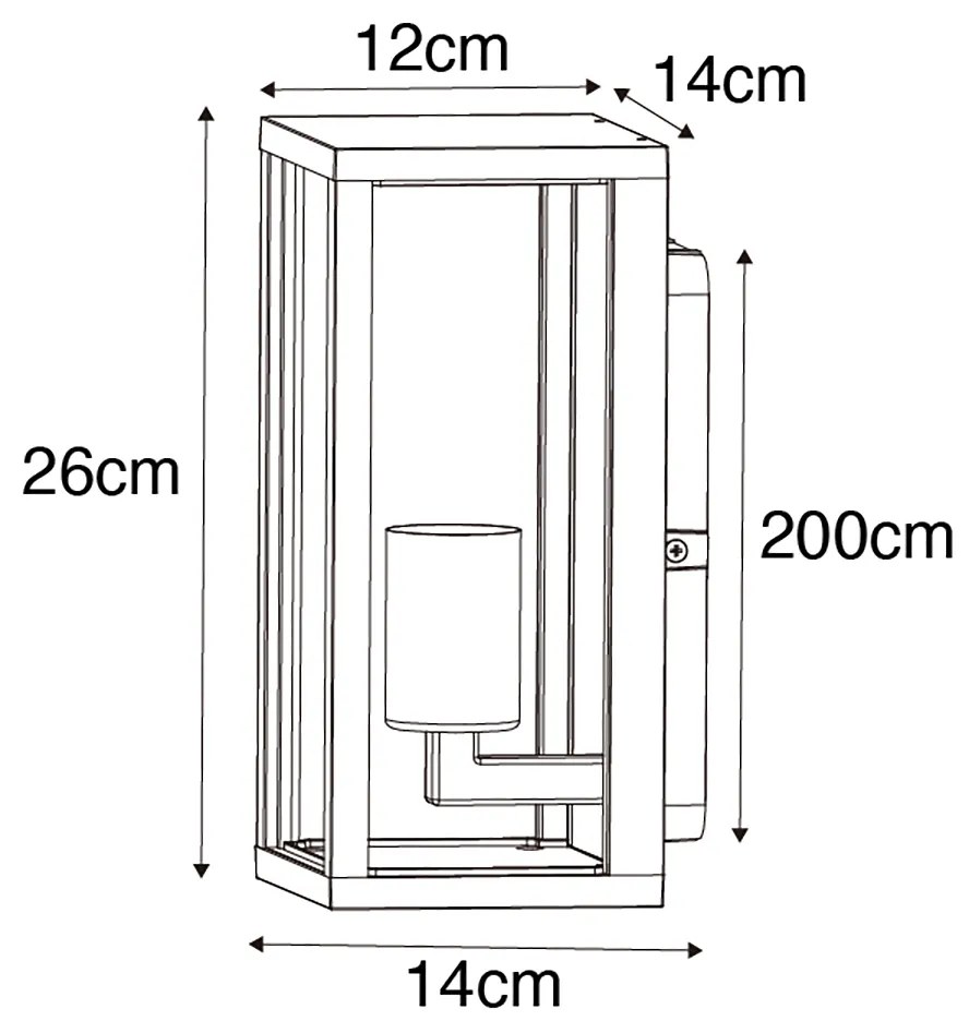 Смарт стенна лампа ръждивокафява 26 см IP44 вкл. WiFi ST64 - Charlois