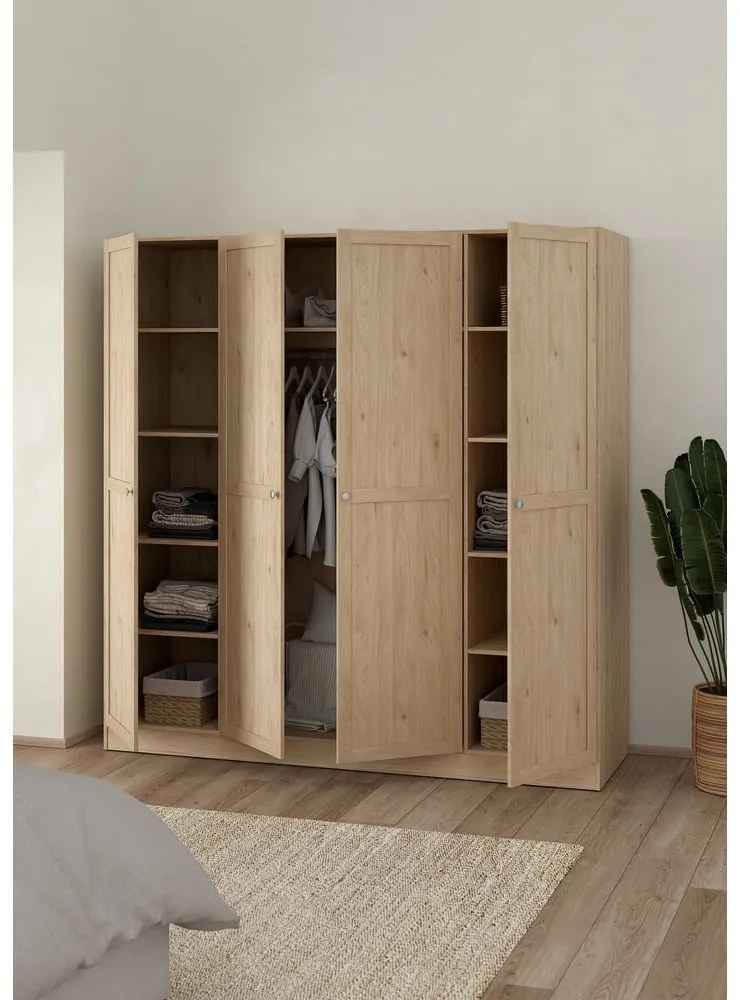 Гардероб с дъбов декор в естествен цвят 195,5x200 см Billund - Tvilum