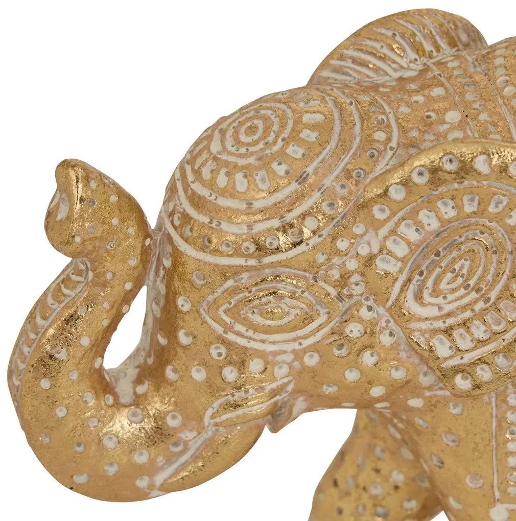 Декоративна фигура atmosphera Gajah, Смола, Златист, 12 cm
