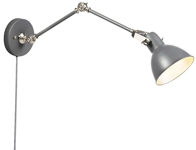 Индустриален стенен аплик сив регулируем - Dazzle