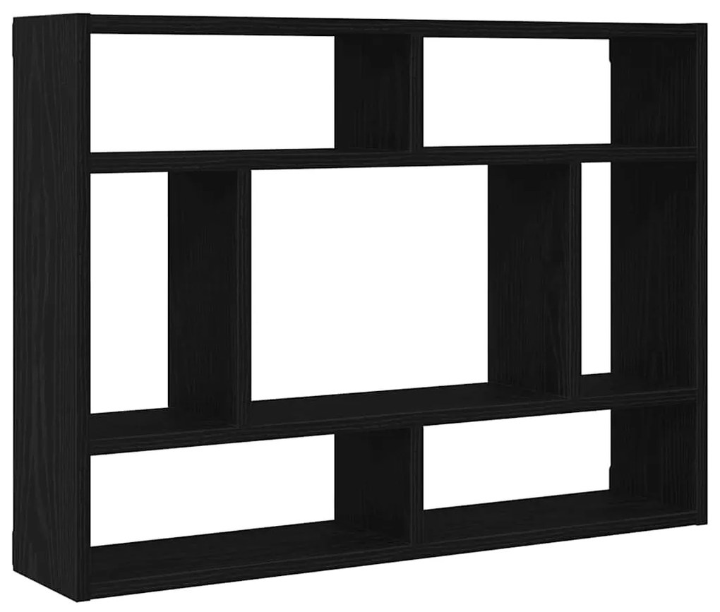 862047 vidaXL Стенен рафт, черен дъб, 75x16x55 см, инженерно дърво