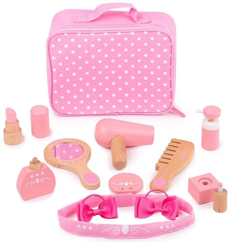 Bigjigs - Дървен козметичен комплект в несесерче