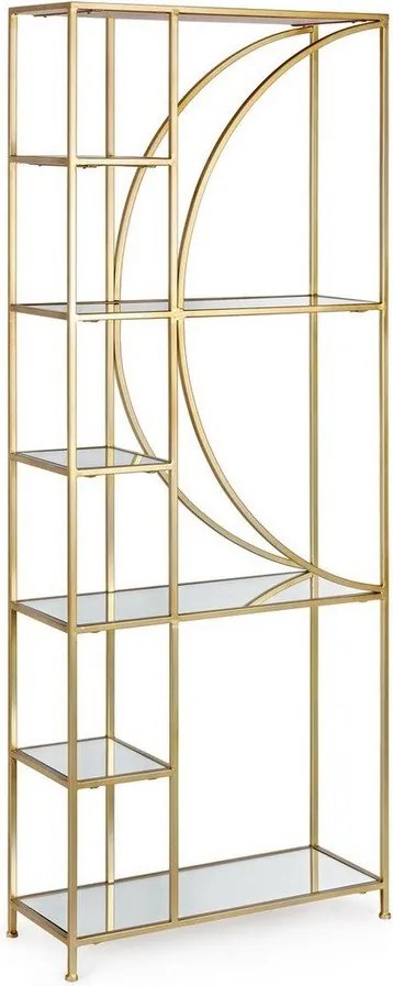 Стоманена библиотека в златист цвят 66x176x25,5 cm Elenor – Bizzotto