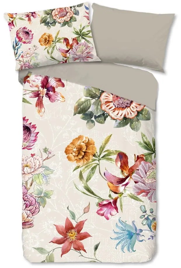 Бежово памучно спално бельо за единично легло 140x200 cm - Good Morning