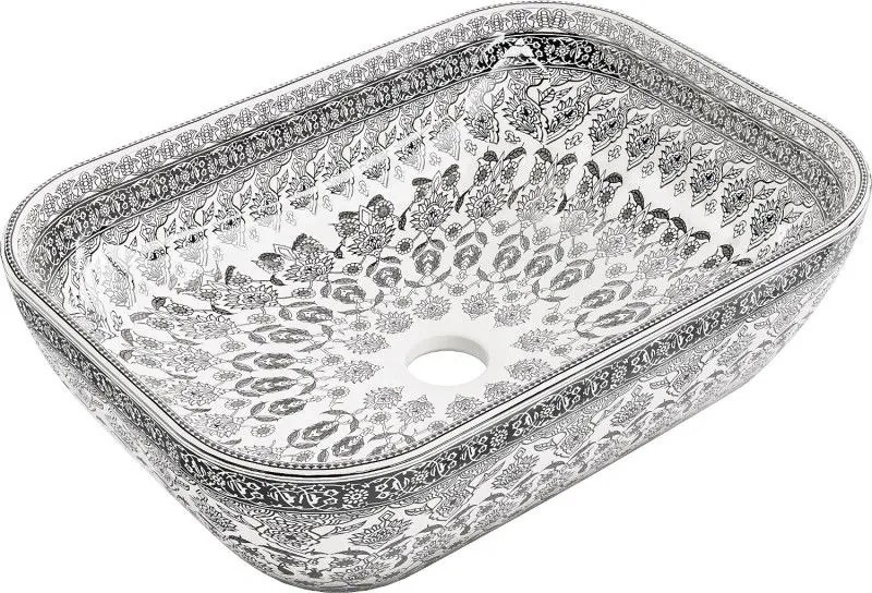 Mexen Rita умивалник надплотен 45 x 32 см, бял/черен модел - 21084586