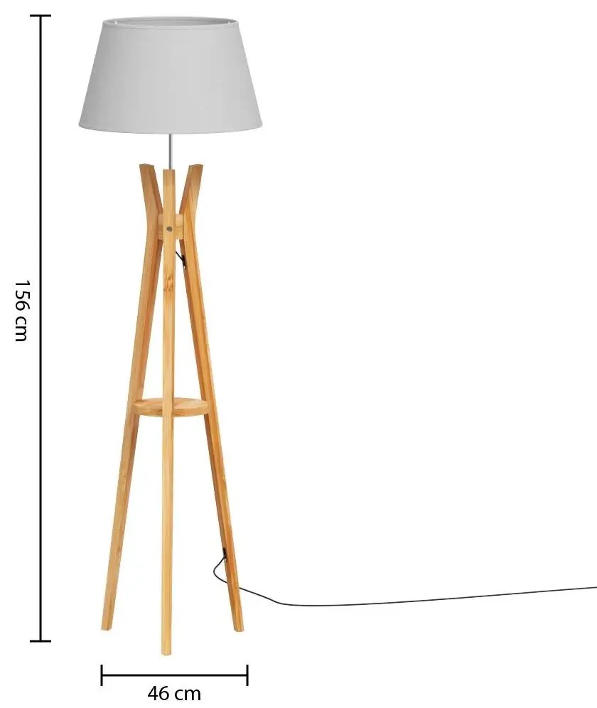 Лампион atmosphera Kalo, Бамбук, Бял, 156 cm