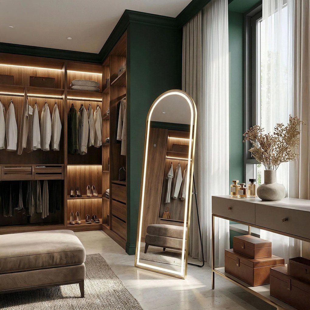 Огледало LED Orbit 60x170cm Brush Gold