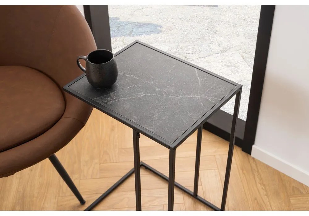 Странична масичка с плот от имитация на мрамор 43x35 cm Infinity – Actona