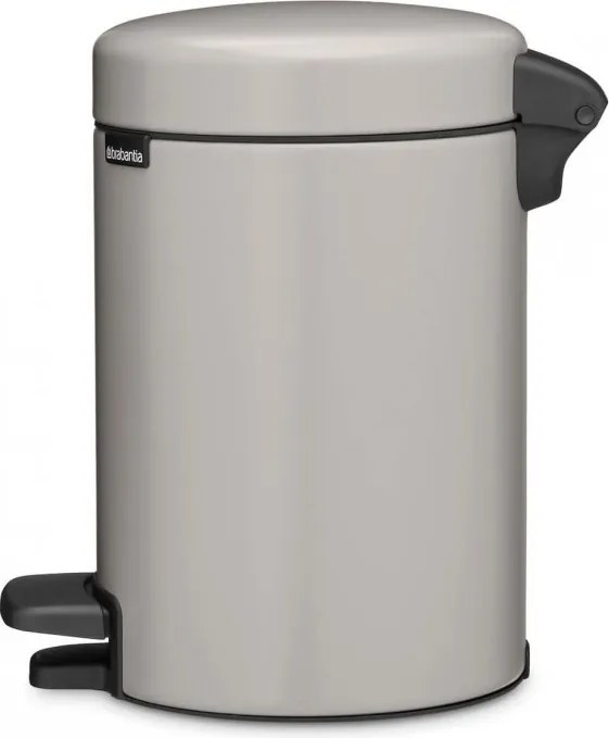 Кош за боклук с педал Brabantia NewIcon 1010433, 3 л, Плавно затваряне, Противоплъзгаща основа, Светлосив