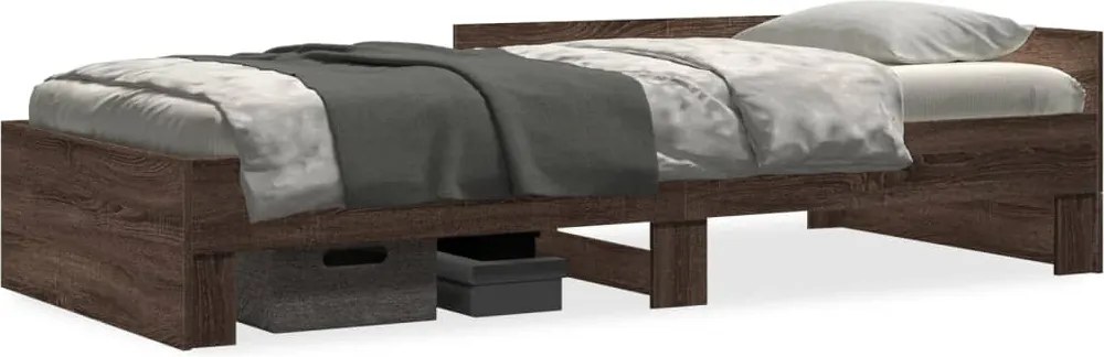 849578 vidaXL Рамка за легло без матрак кафяв дъб 100x200 см инженерно дърво