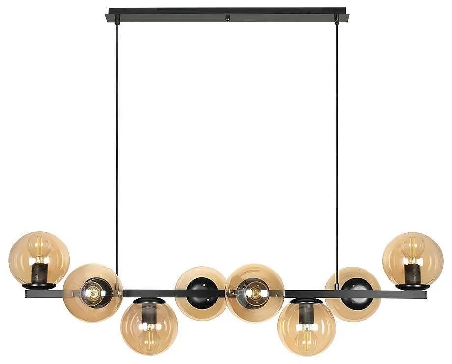 Полилей ФИОРЕ, черен/мед, 8xE27