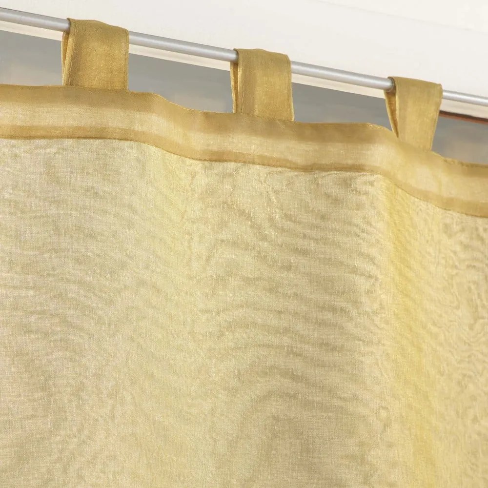 Завеси в комплект от 2 бр. в жълт и бял цвят 60x90 cm Duetto – douceur d'intérieur