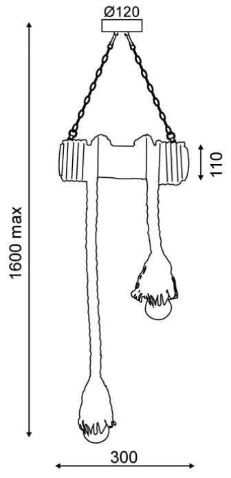 Покривна лампа Chikere-Diameter 30 cm.