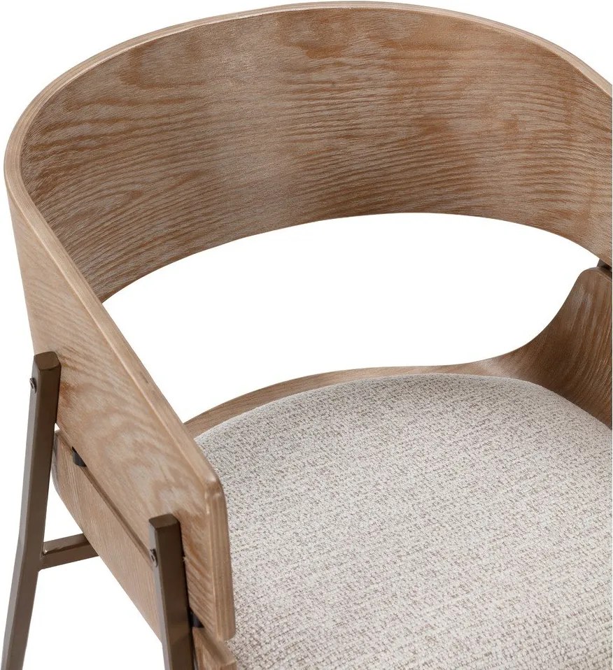 Тапицирани трапезни столове в комплект с подлакътници 2 бр. в естествен цвят Naia – MOME