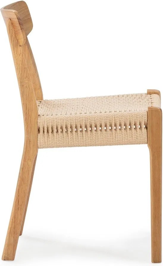 Трапезни столове в комплект 2 бр. от масивно каучуково дърво в естествен цвят Biel – MOME