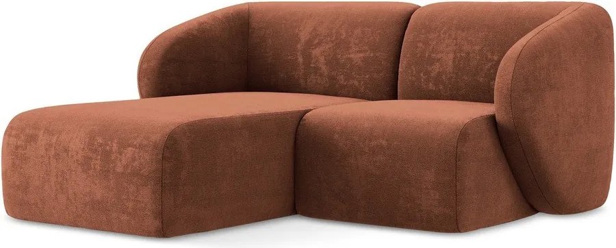 Теракотен шенилов ъглов диван (ляв ъгъл) Lani – Makamii