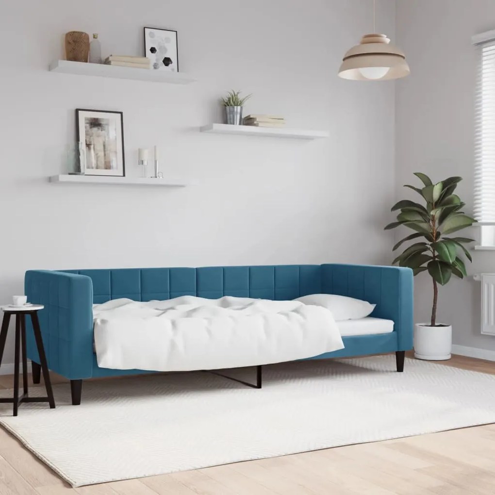 354000 vidaXL Кушетка, тъмносиня, 80x200 см, кадифе