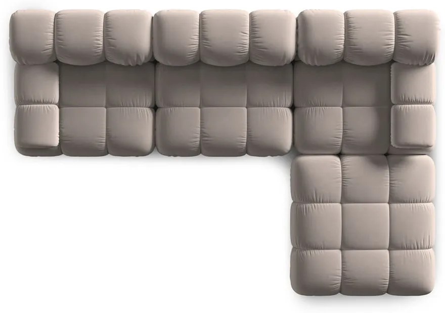 Светлокафяв кадифен модулен ъглов диван (променлив) Bellis – Micadoni