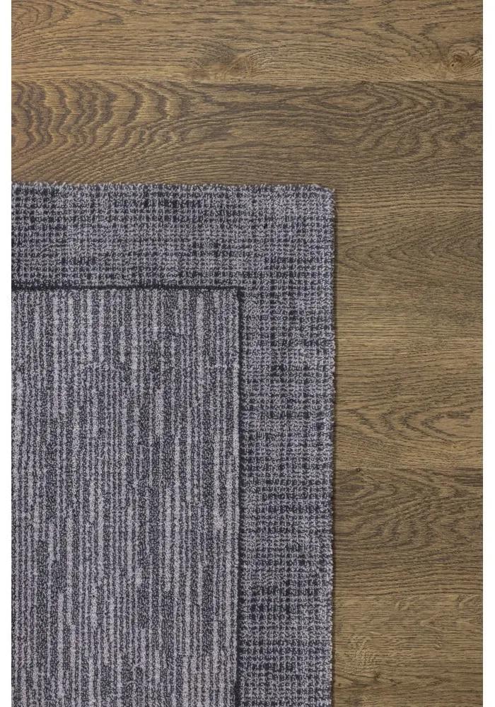 Тъмносив вълнен килим 133x180 cm Linea - Agnella